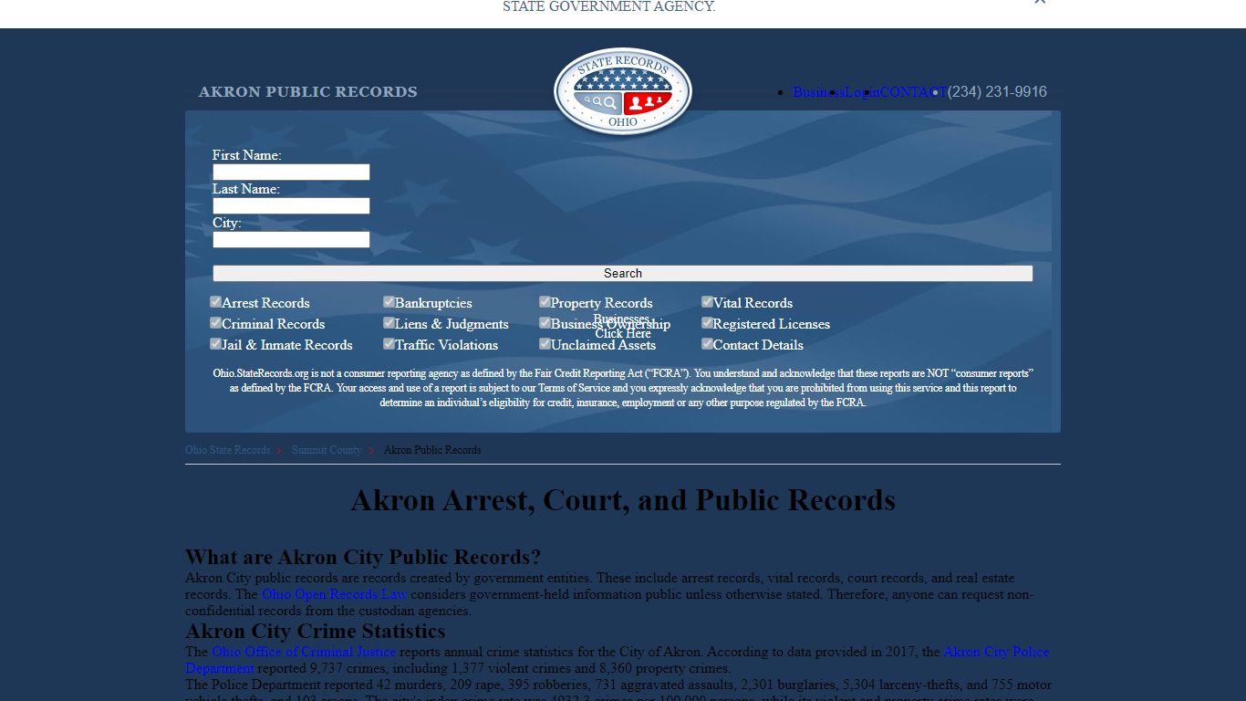 Akron Arrest and Public Records | Ohio.StateRecords.org